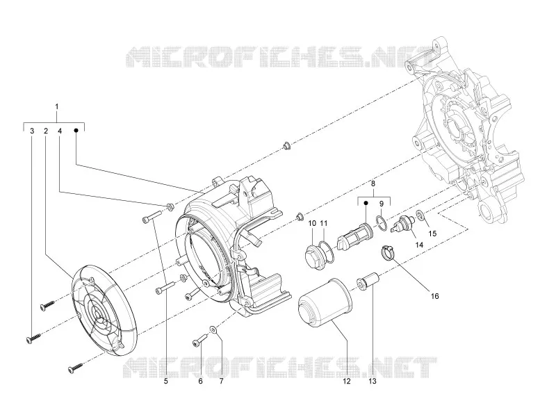Flywheel magneto cover - Oil filter