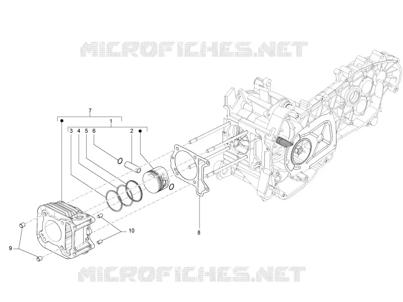 Cylinder-piston-wrist pin unit