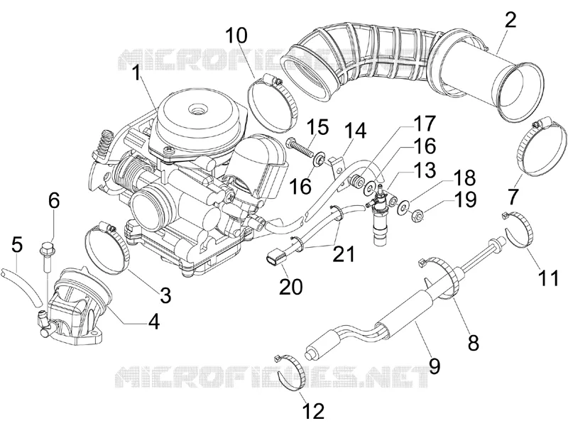 Carburettor, assembly - Union pipe