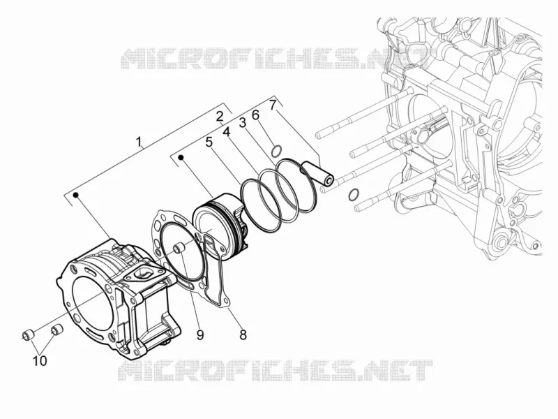 Cylinder-piston-wrist pin unit
