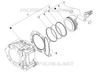 Cylinder-piston-wrist pin unit