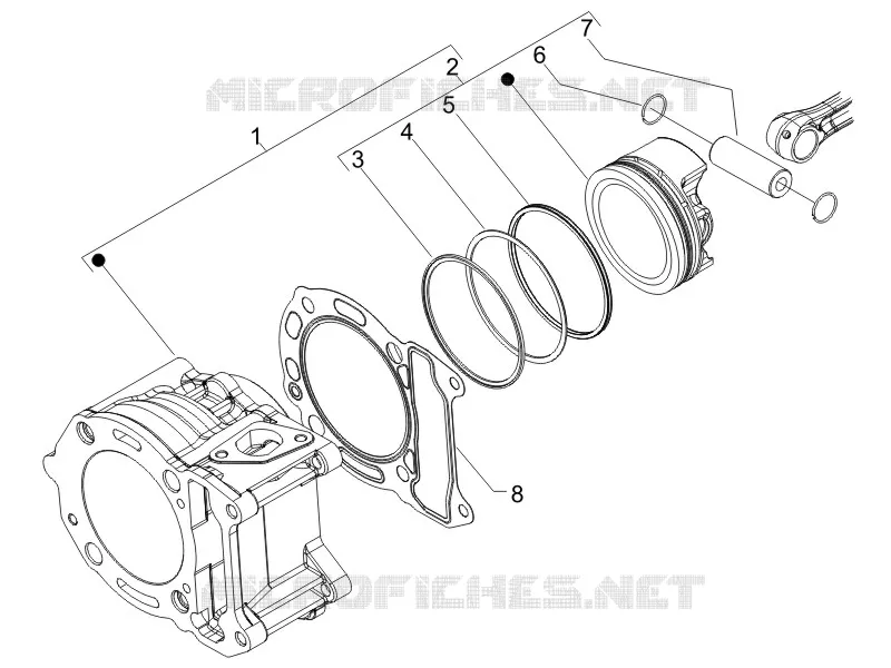 Cylinder-piston-wrist pin unit