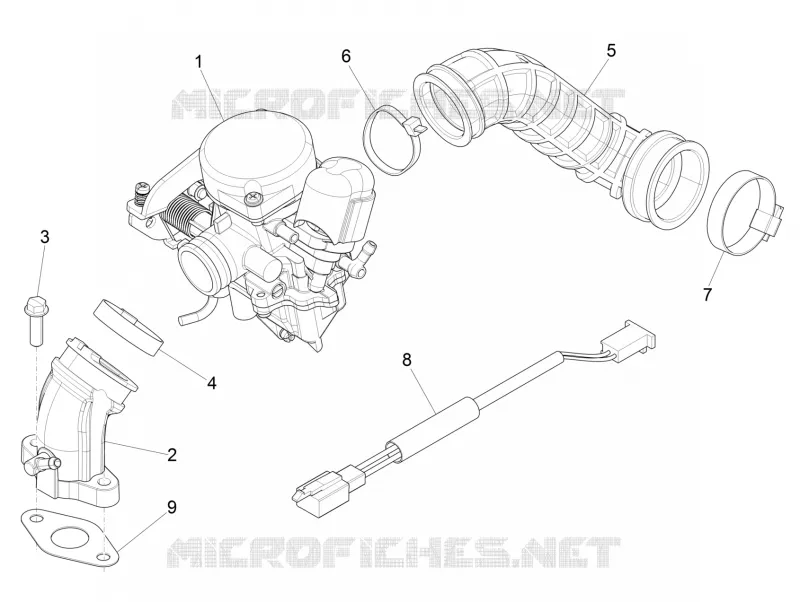 Carburettor, assembly - Union pipe