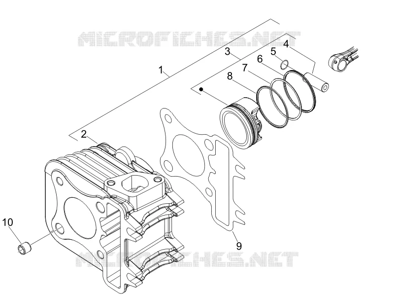 Cylinder-piston-wrist pin unit