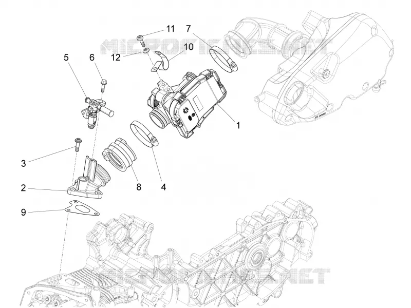 Throttle body - Injector - Union pipe