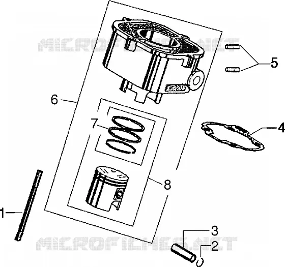 Cylinder-piston-wrist pin, assy