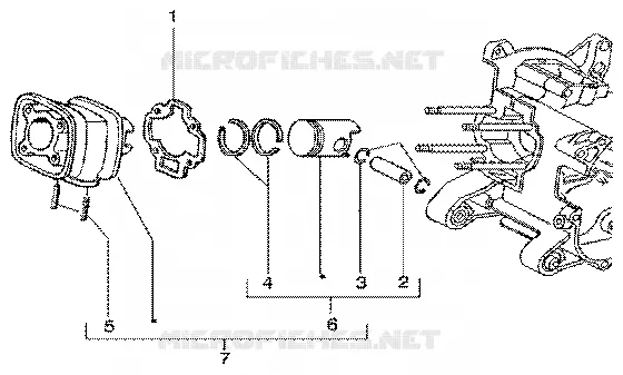 Cylinder-piston-wrist pin, assy