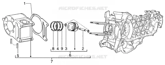 Cylinder-piston-wrist pin, assy