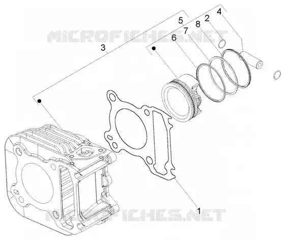 Cylinder-piston-wrist pin, assy