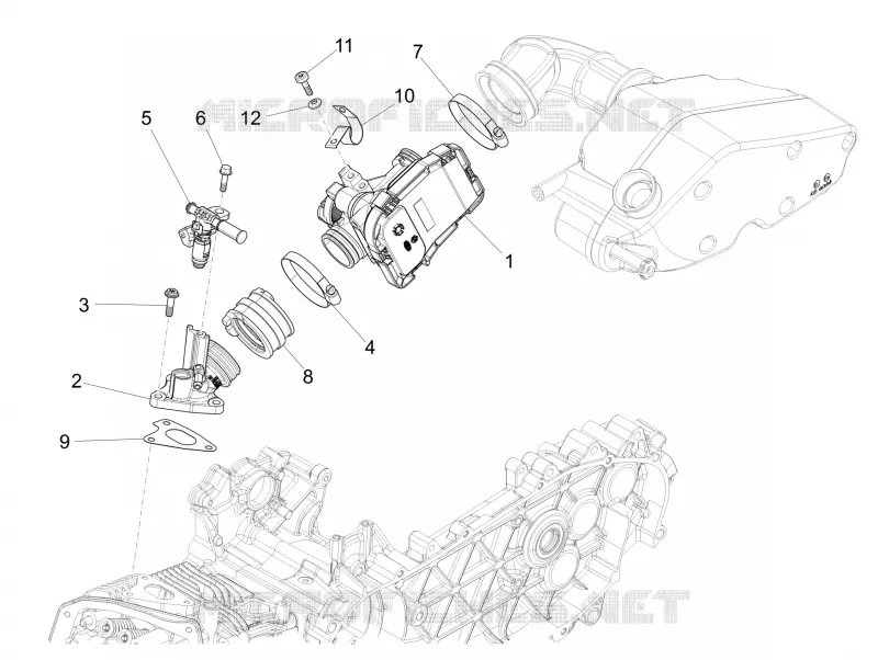 Throttle body - Injector - Union pipe
