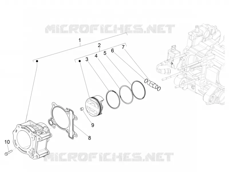 Cylinder-piston-wrist pin unit