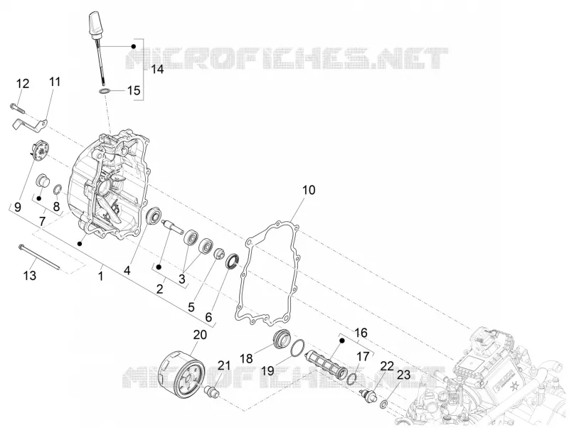 FLYWHEEL COVER - OIL FILTER