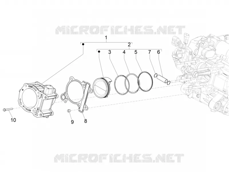 Cylinder-piston-wrist pin unit