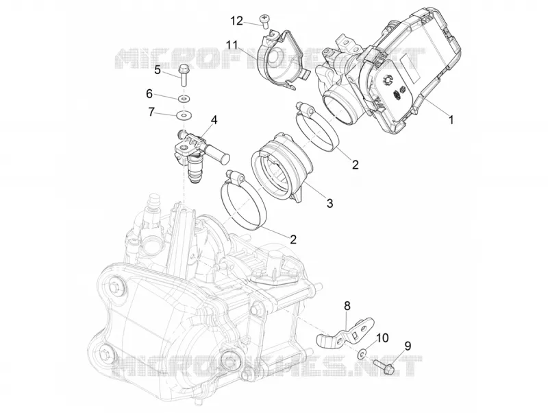 Throttle body - Injector - Inlet manifold