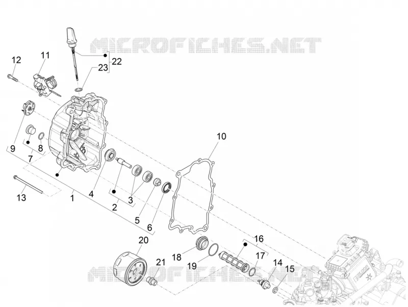 FLYWHEEL COVER - OIL FILTER