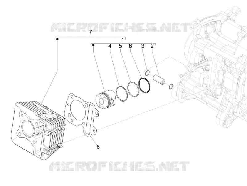 Cylinder-piston-wrist pin unit