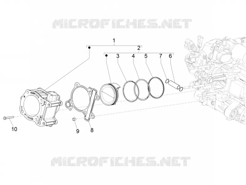 Cylinder-piston-wrist pin unit
