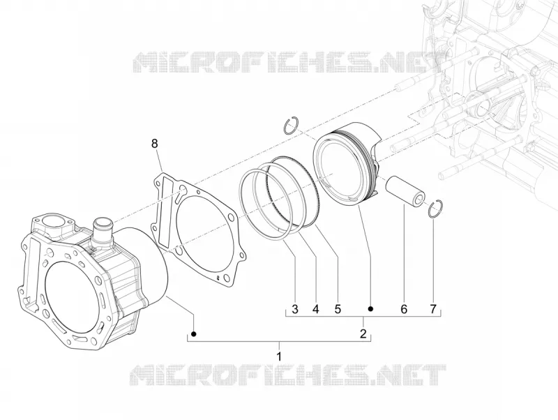 Cylinder-piston-wrist pin unit
