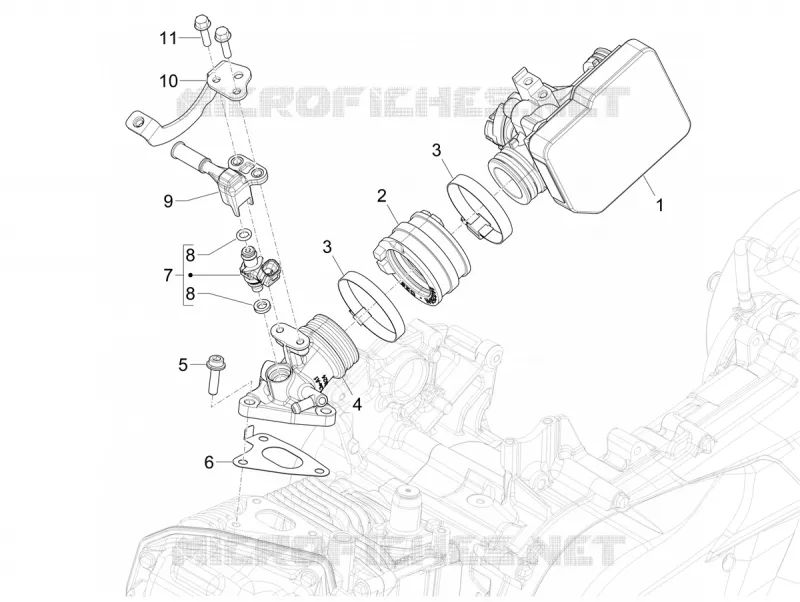 Throttle body - Injector - Inlet manifold