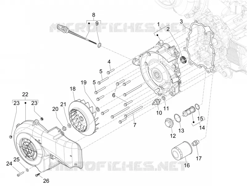 FLYWHEEL COVER - OIL FILTER