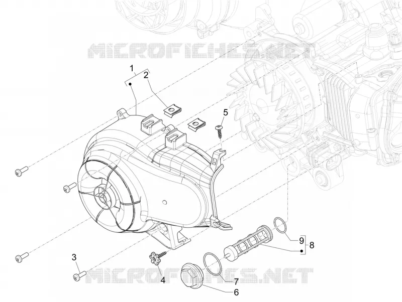 FLYWHEEL COVER - OIL FILTER