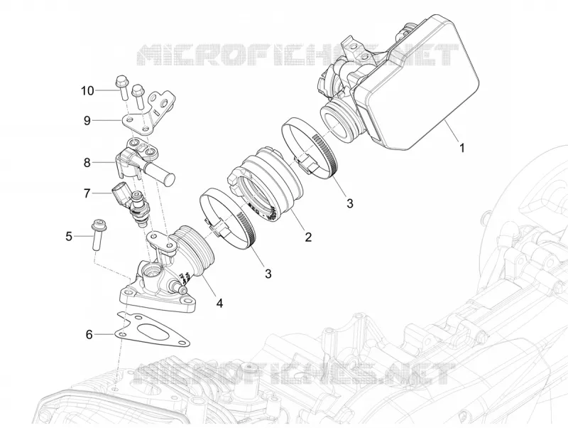 Throttle body - Injector - Inlet manifold