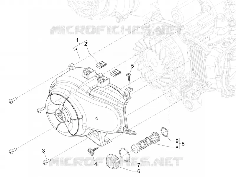 FLYWHEEL COVER - OIL FILTER
