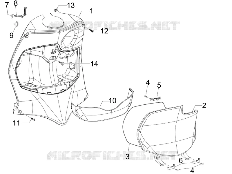 Front glove-box - Knee-guard panel
