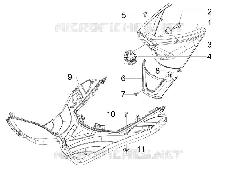Central cover - Footrests