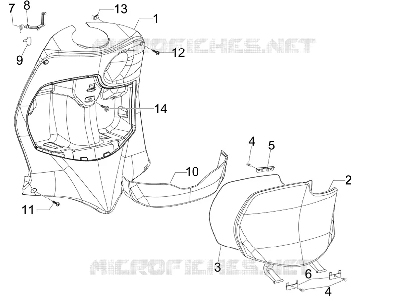 Front glove-box - Knee-guard panel