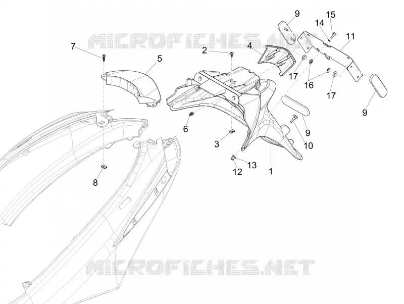 Rear cover - Splash guard
