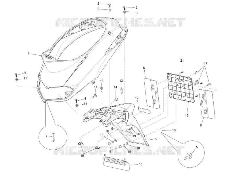 Rear cover - Splash guard