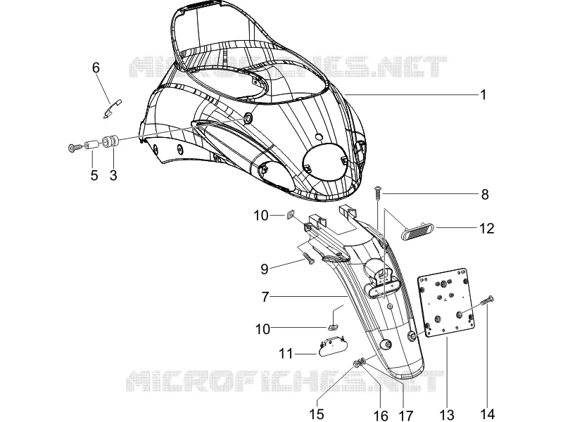 Rear cover - Splash guard