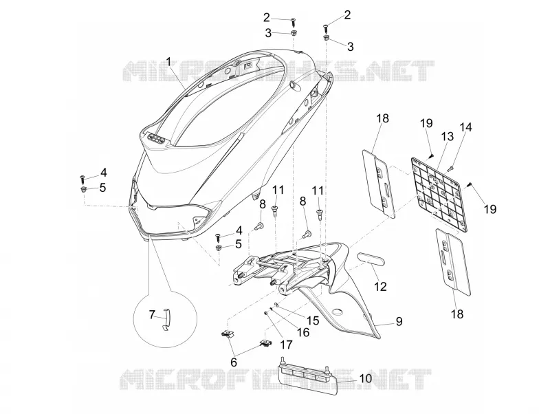 Rear cover - Splash guard