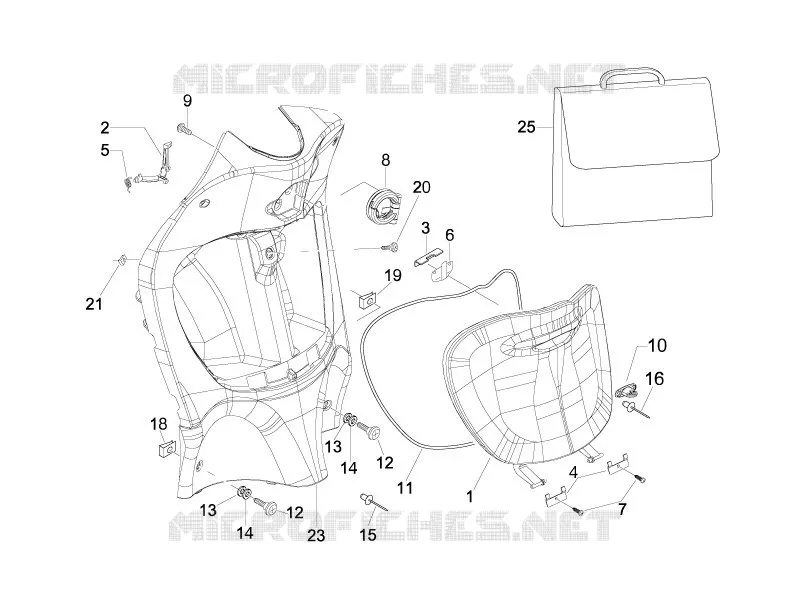 Front glove-box - Knee-guard panel