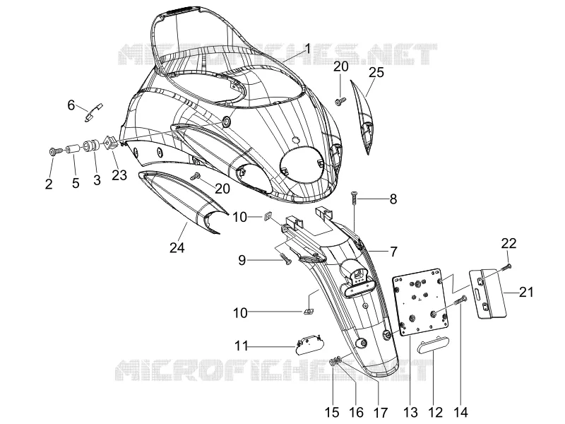 Rear cover - Splash guard