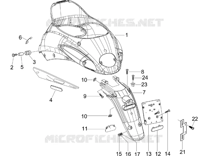 Rear cover - Splash guard