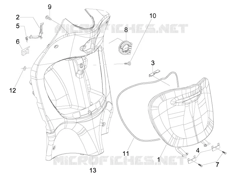 Front glove-box - Knee-guard panel