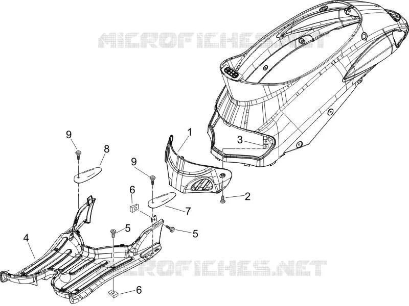 Central cover - Footrests