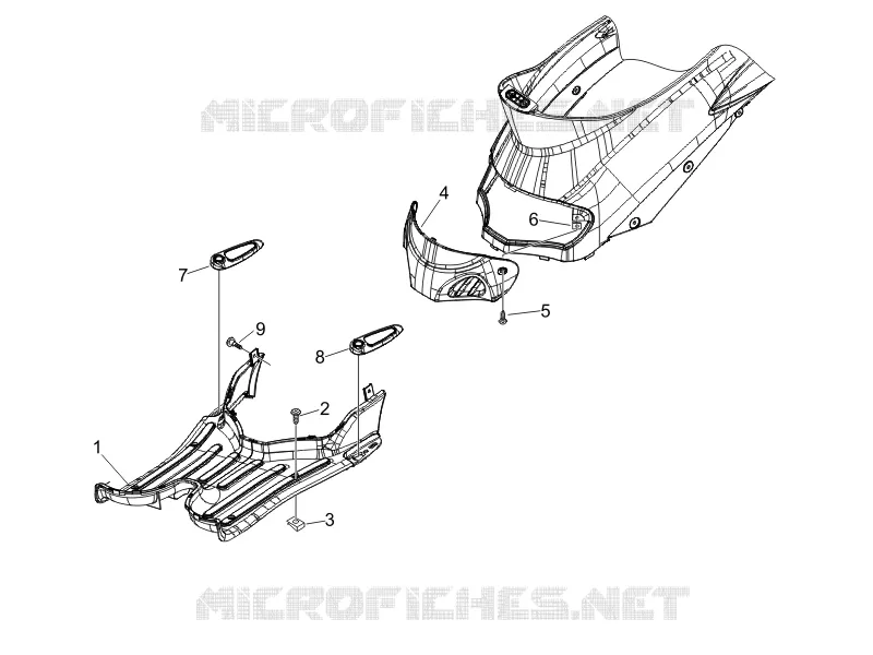 Central cover - Footrests