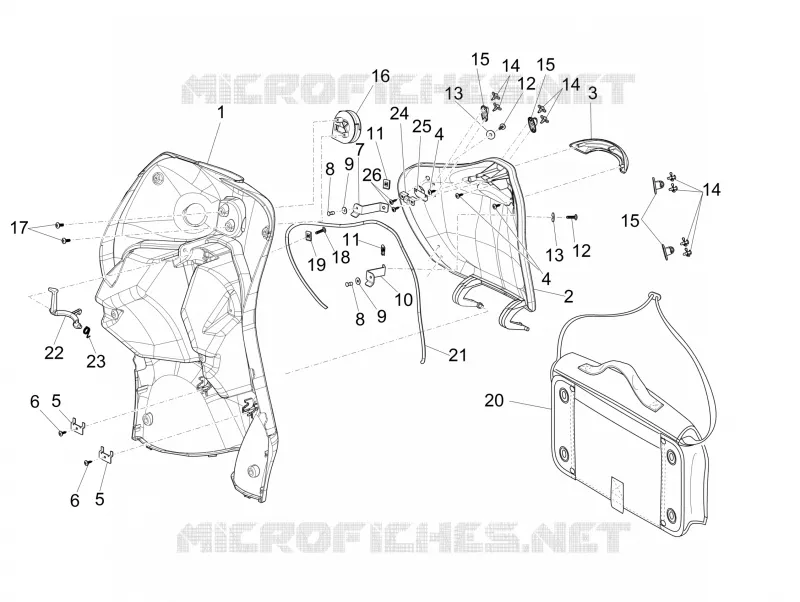 Front glove-box - Knee-guard panel