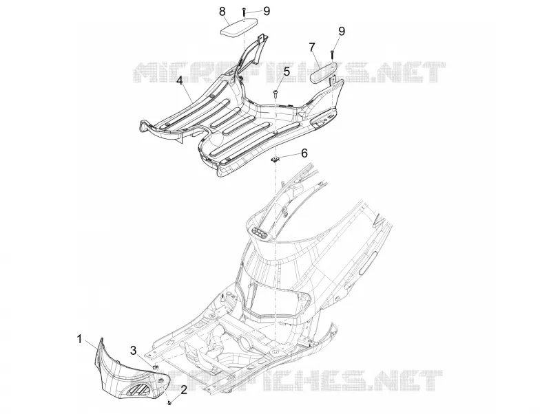 Central cover - Footrests