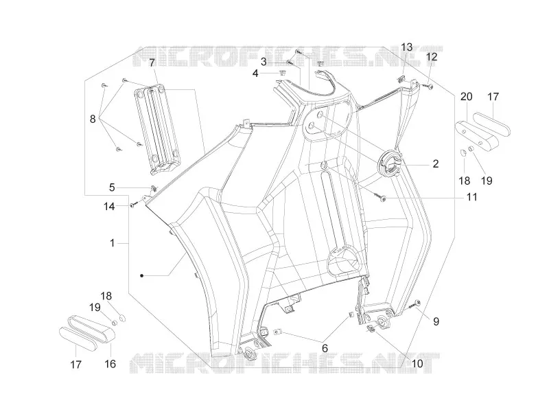 Front glove-box - Knee-guard panel