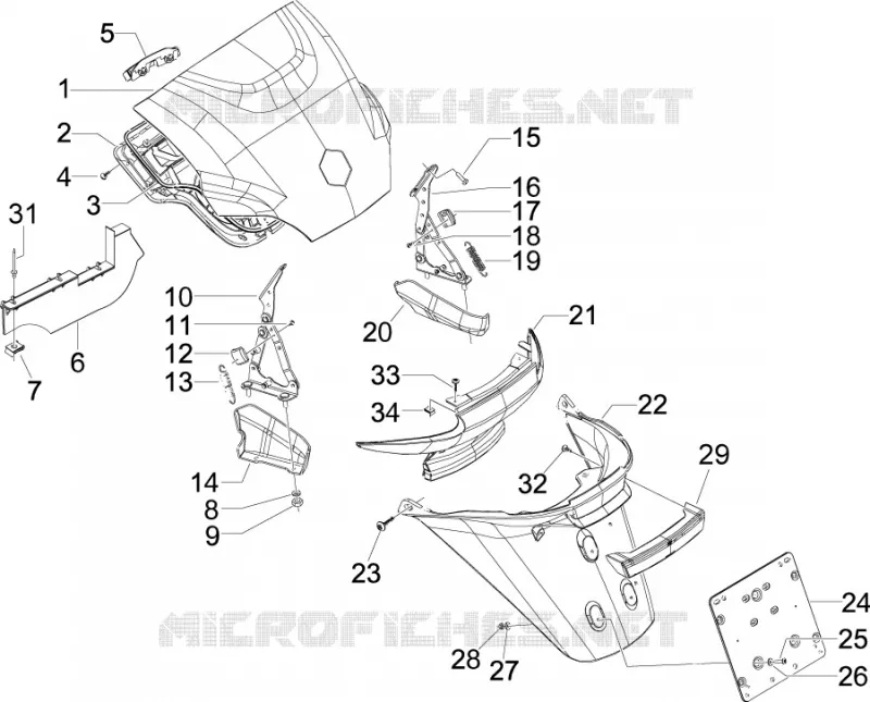 Rear cover - Splash guard