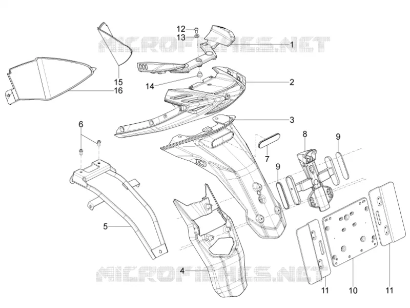 Rear cover - Splash guard