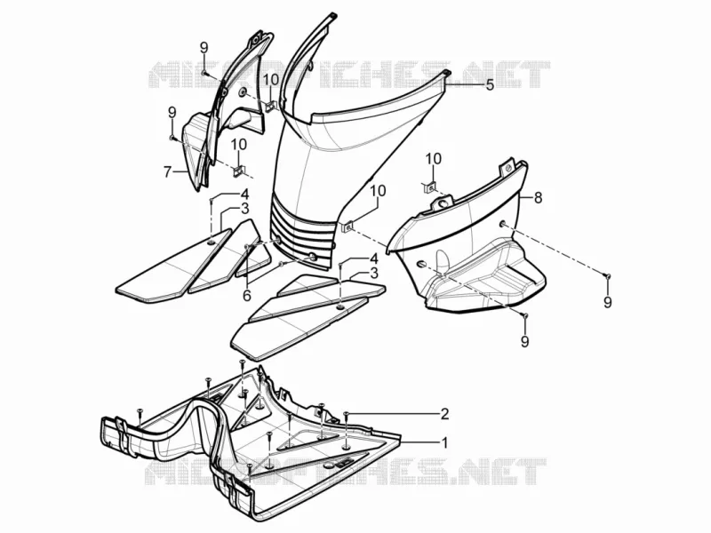 Central cover - Footrests