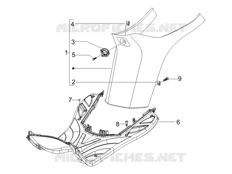 Central cover - Footrests
