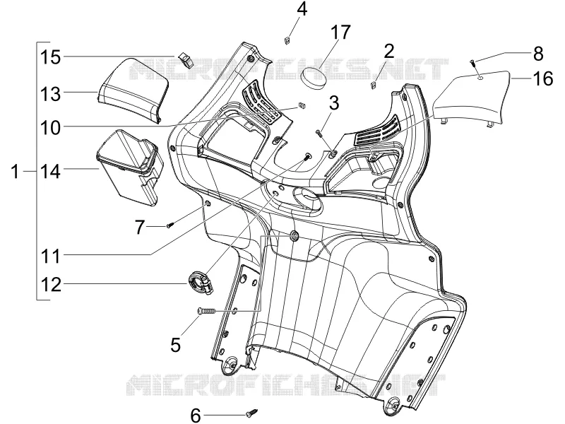 Front glove-box - Knee-guard panel