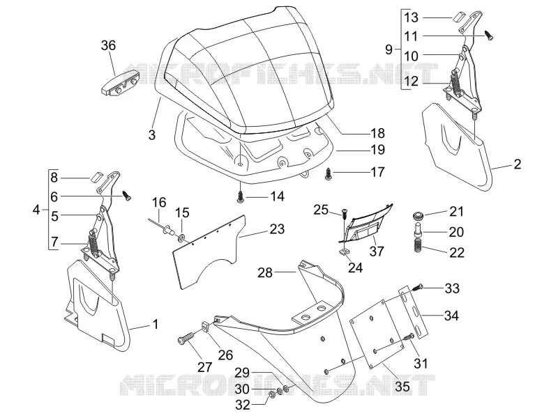 Rear cover - Splash guard