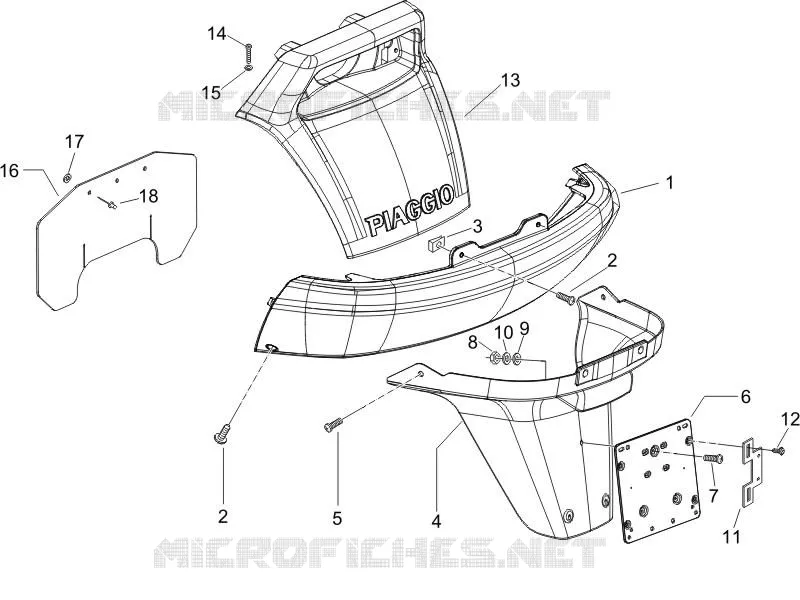Rear cover - Splash guard